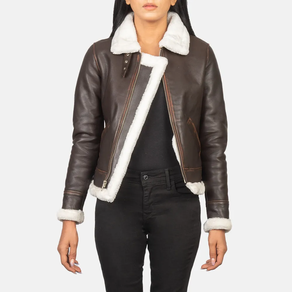 Sherilyn B-3 Brown Leather Bomber Jacket