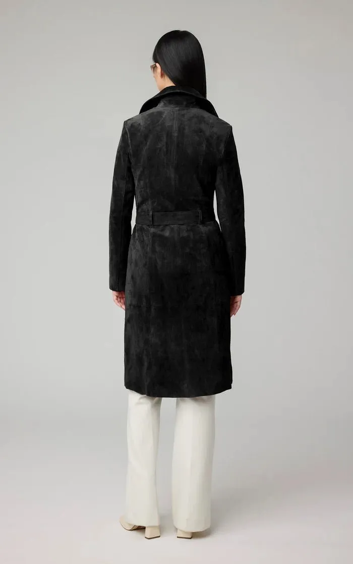 SOIA&KYO ALEXIS-N - Slim-Fit Suede Trench Coat