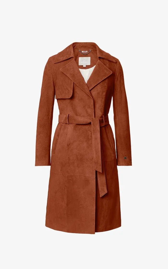 SOIA&KYO ALEXIS-N - Slim-Fit Suede Trench Coat