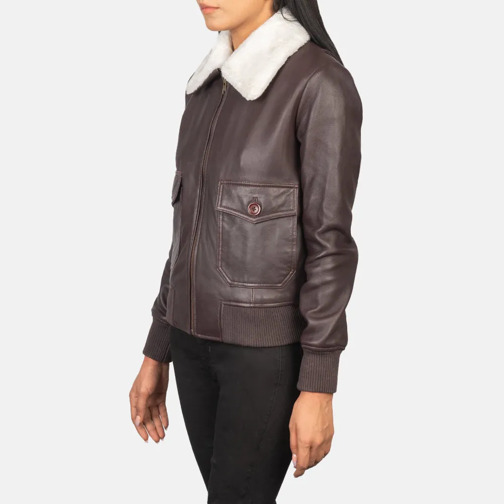 Stella G-1 Maroon Leather Bomber Jacket