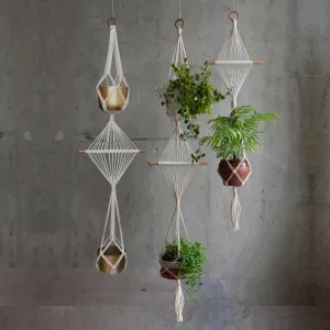 Stylish 2-Tier Macrame Plant Hanger (Set of 3)