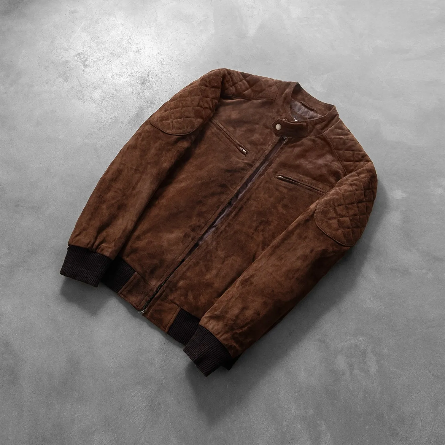 Sven Mocha Suede Bomber Jacket