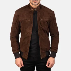 Sven Mocha Suede Bomber Jacket