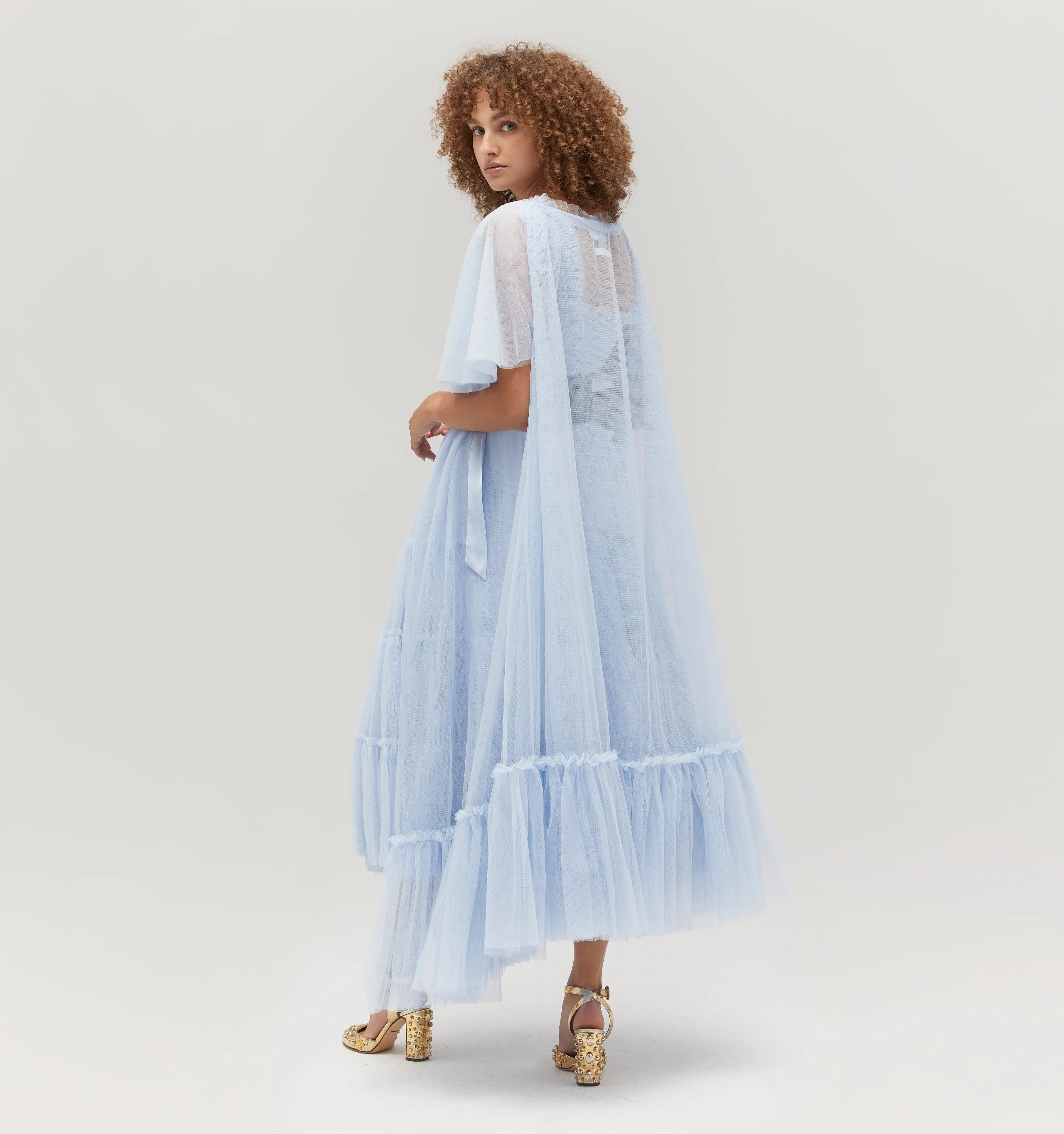 The Tulle Coco Duster - Powder Blue Tulle