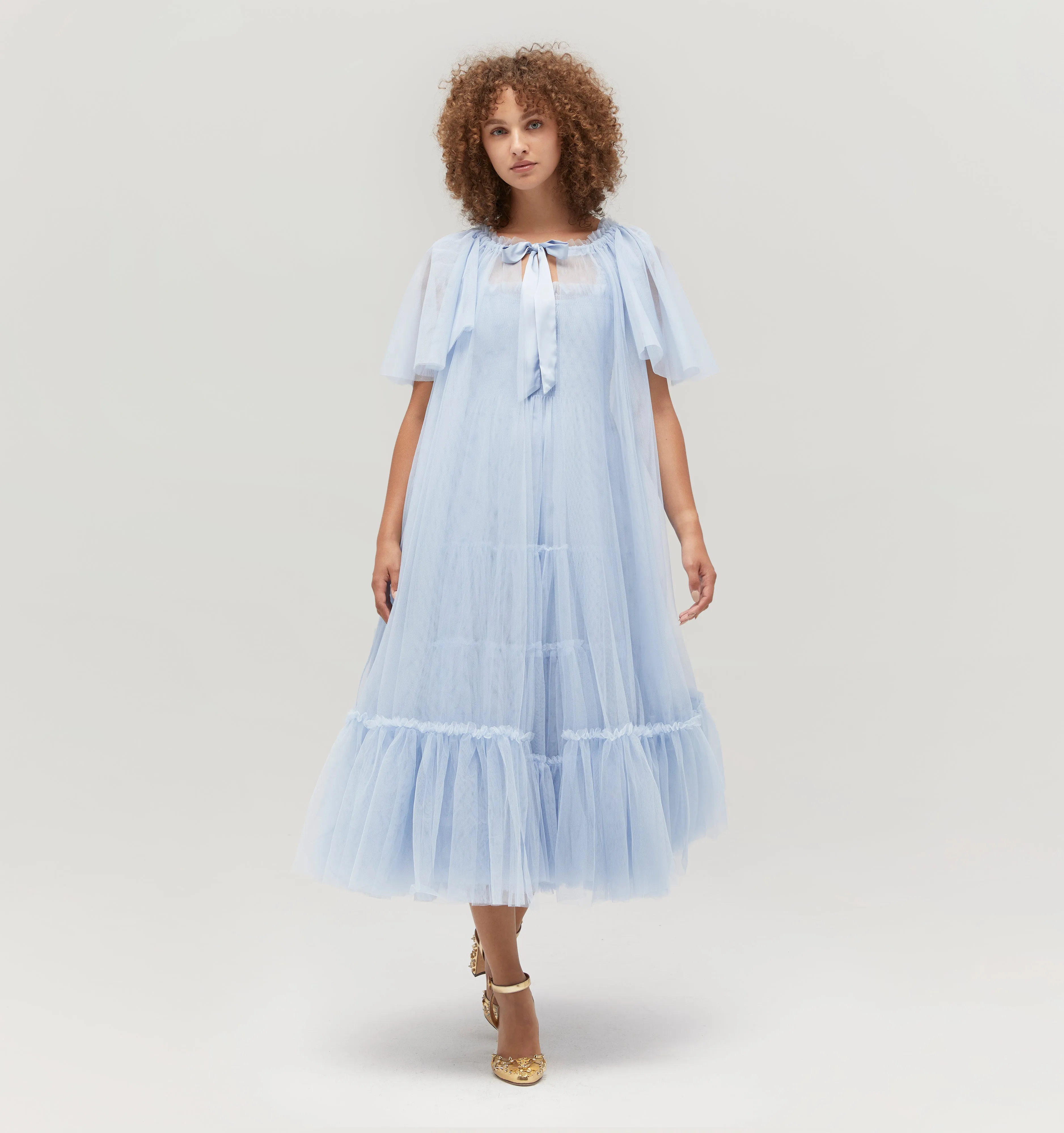 The Tulle Coco Duster - Powder Blue Tulle