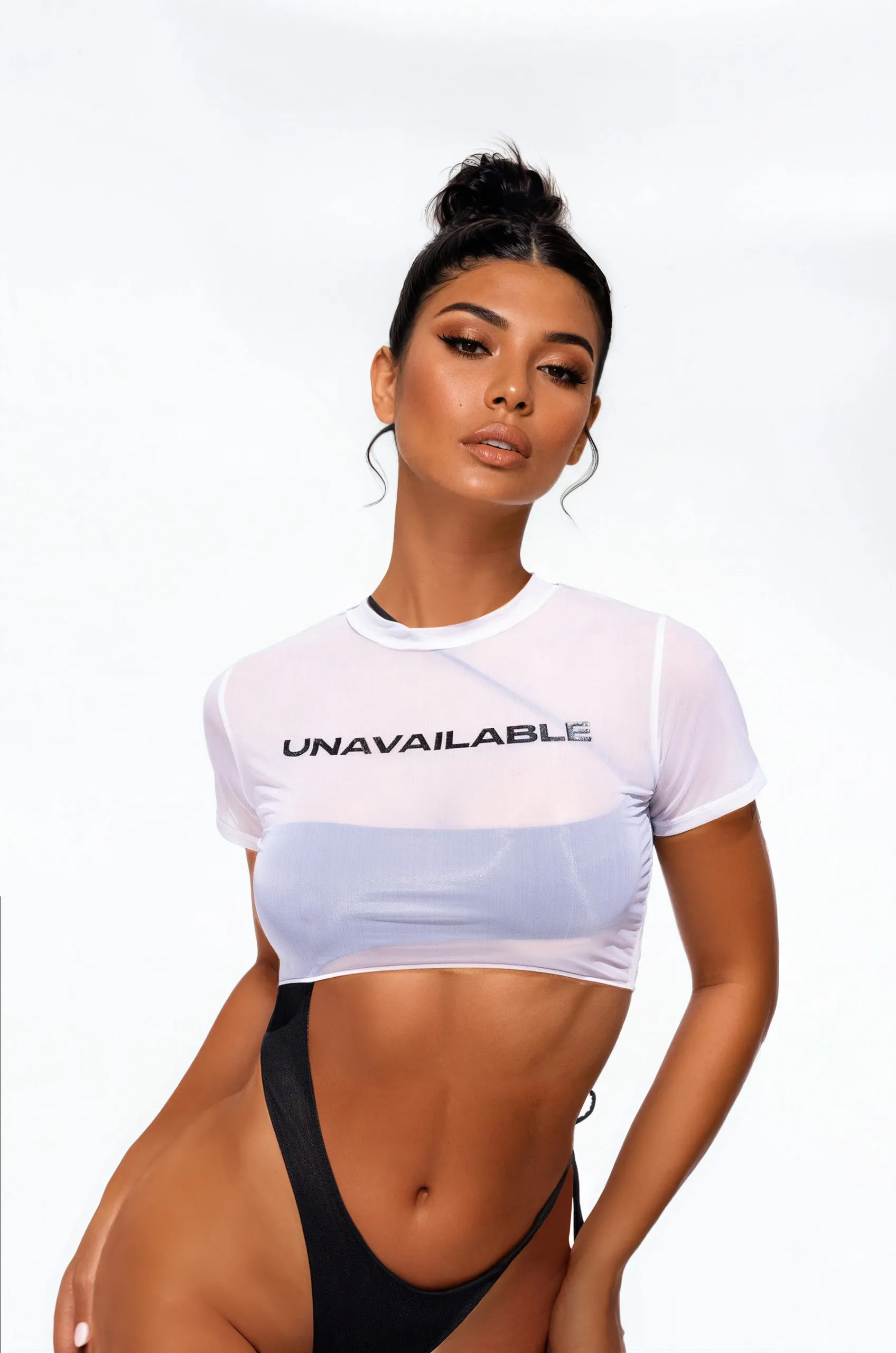 Unavailable  Luminous Mesh Baby Tee - White