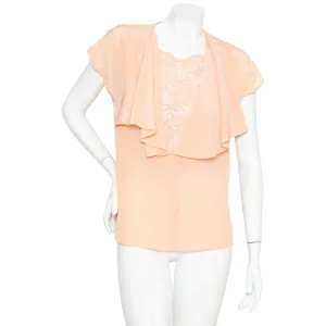 Vintage Peach Silk Cut Out Top