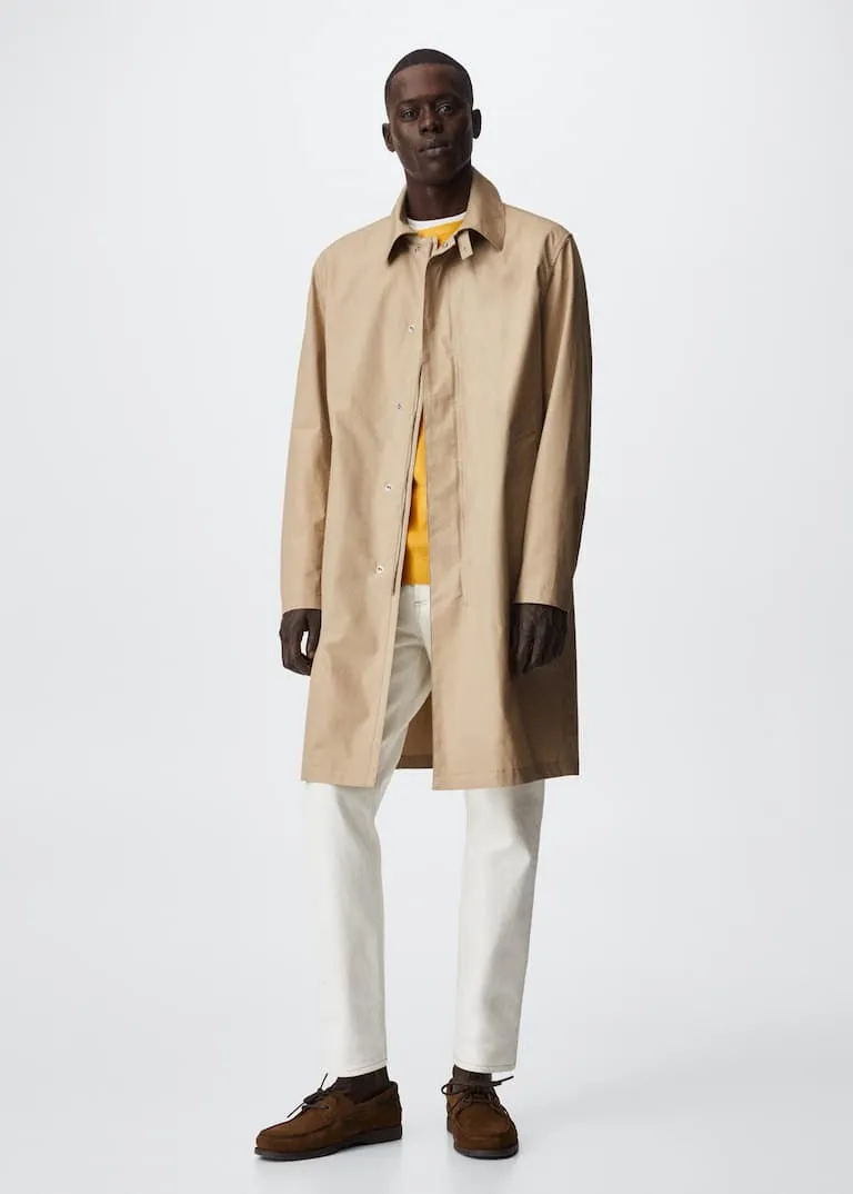 Water-repellent cotton trench coat