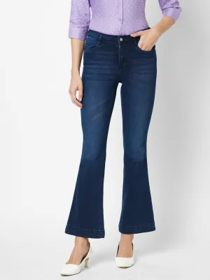 Women High-Rise Mini Flare Jeans