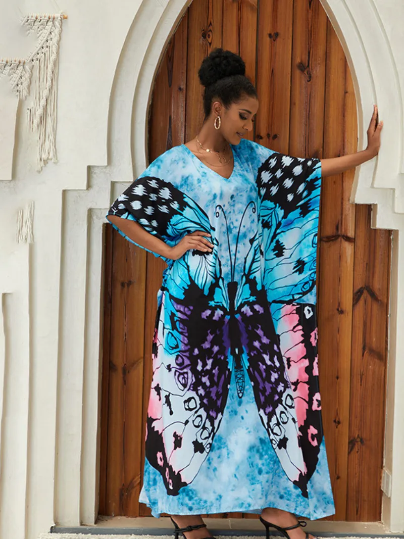 Women's  Stylish Beach Wear Rayon Kaftan Dress